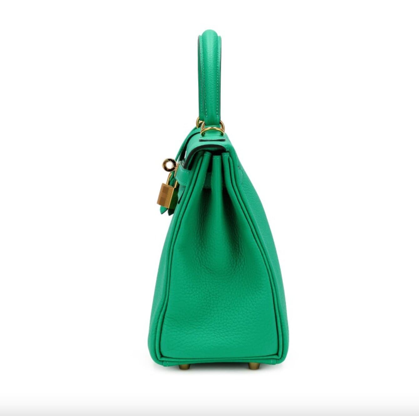 Hermès Kelly 25, Menthe · Togo leather — view 2
